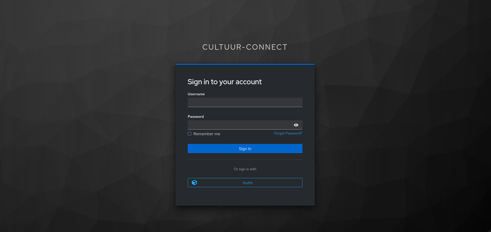 Het inlogscherm van Open Vlacc